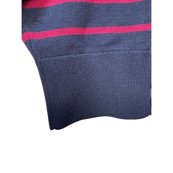 Talbots Woman Striped Knit Sweater 3X Navy & Red Mature - Picture 7 of 10